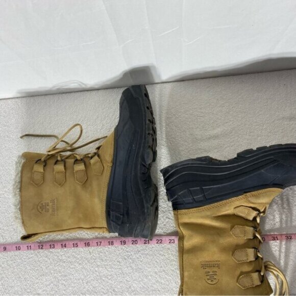 Vintage Kamik Alborg Tan Leather W Rubber Lace Up Winter Boots 11 - Picture 16 of 16